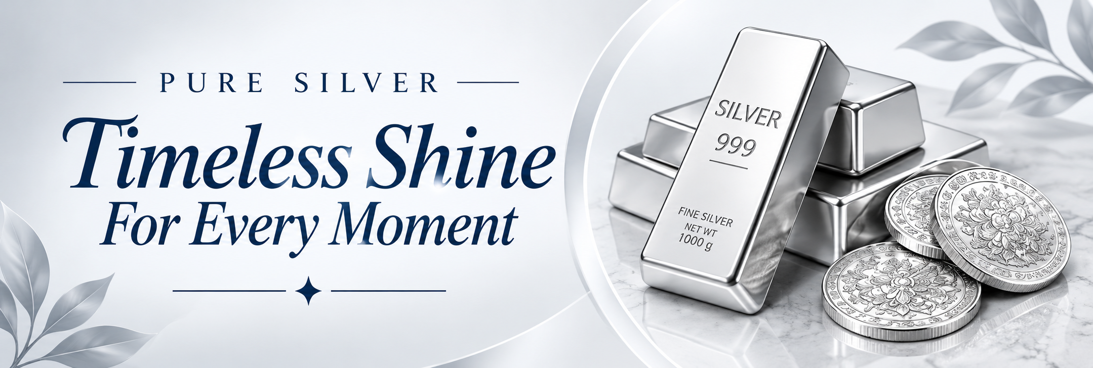 Pure silver. Timeless shine for every moment. Silver bars and coins.